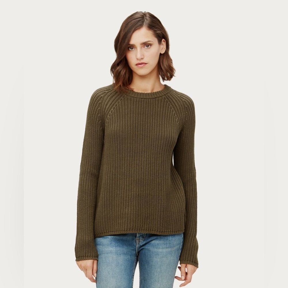 JENNI KAYNE Fisherman Military Green Women's Sweater (123)